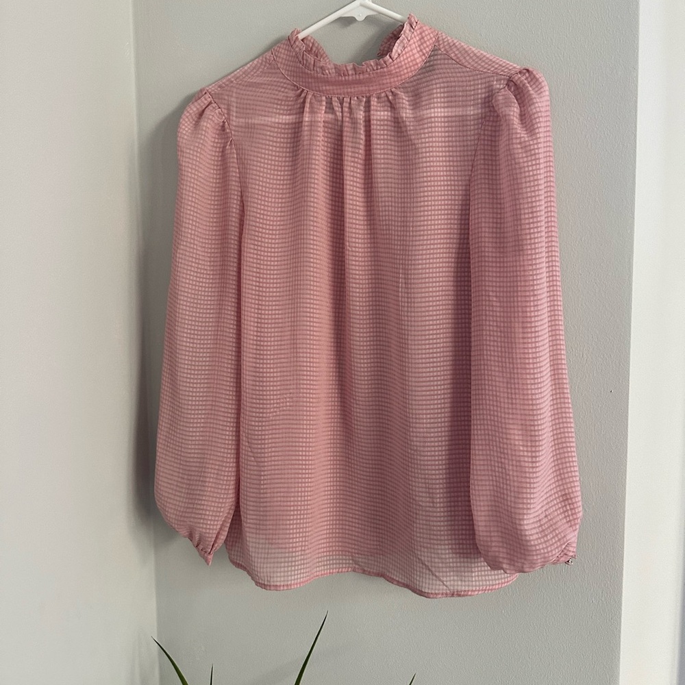 Who what wear ladies blouse pink polyester top size XS Business casual